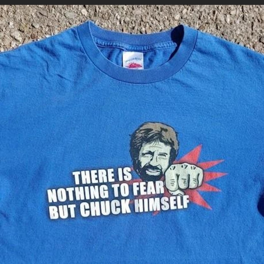 Vtg Chuck Norris Facts Meme Shirt Large AAA Tag Y2K Novelty Graphic Tee - Picture 2 of 5